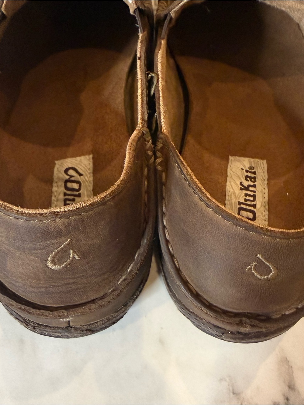 OluKai Moloa Men's Leather Slip On Shoes Loafers Brown Comfort Size 10.5 - Picture 5 of 13